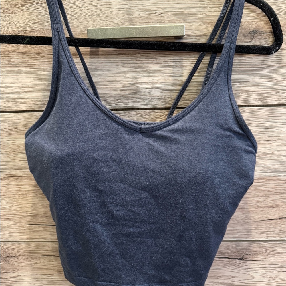 Navy Strappy Crop Top